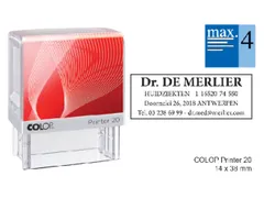 Tekststempel Colop Printer 20 +bon 4regels 38x14mm blauw