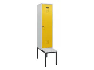 locker met bank,HxBxD 1950x400x815mm,1vak,vak B 400mm,draaigrendel - 2