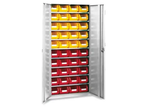 Stellingkast Met 40zichtbakken Hxbxd 1950x950x400mm Ral7035