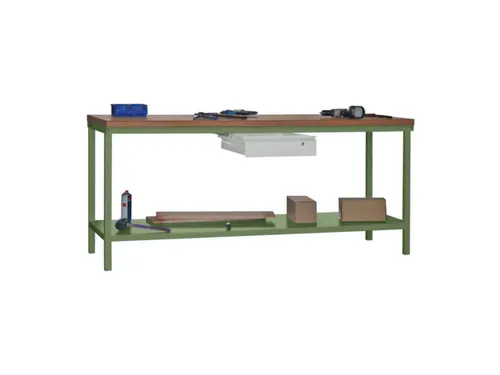 Werkbank 900x2000x700mm 1lade Frame/behuizing Ral6011 Front Ral7035