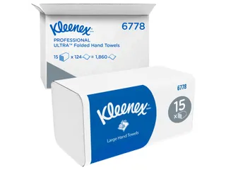Handdoek Kleenex i-vouw 2-laags 21.5x31.8cm 15x124stuks wit 6778 - 2