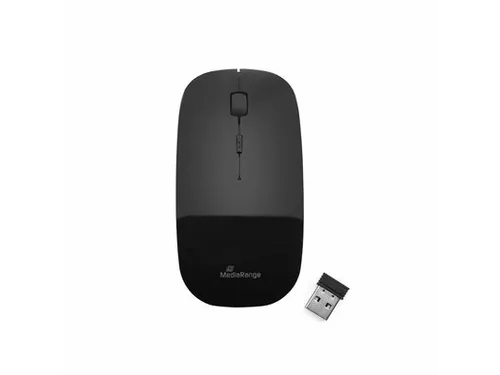 MROS215 Optische muis 3 knoppen silent-click draadloos Zwart glans