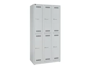 Dubbeldekse garderobekast,HxBxD 1850x900x500mm,3x2vak.,vak B 300mm - 1