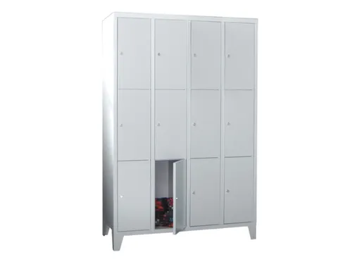 lockerkast,RAL 7035,HxBxD 1850x1600x500mm,4x3vakken,vak B 400mm