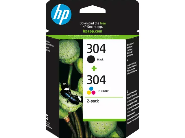 HP 304 originele inktcartridges zwart en kleur 2-pack 3JB05AE