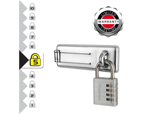 Hangslot MasterLock 7640704EURD overval + aluminium 40mm