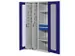 Verticale Uitschuifkast Blauw Vensterdeuren 1950x1000x600mm 2 Legb.