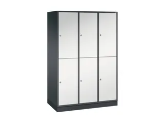 Dubbeldekse garderobekast,RAL 7021/RAL 7035,HxBxD 1950x1220x600mm - 2