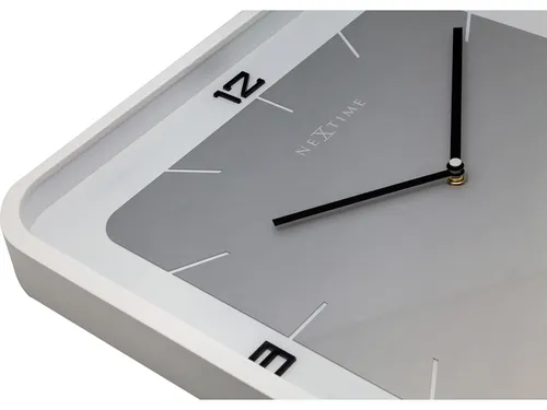 Wandklok NeXtime Square Wall 40x40x4cm wit cijfers