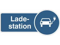 wandbord,"Laadstation",PVC,blauw/wit,om te verlijmen,HxB 130x300mm