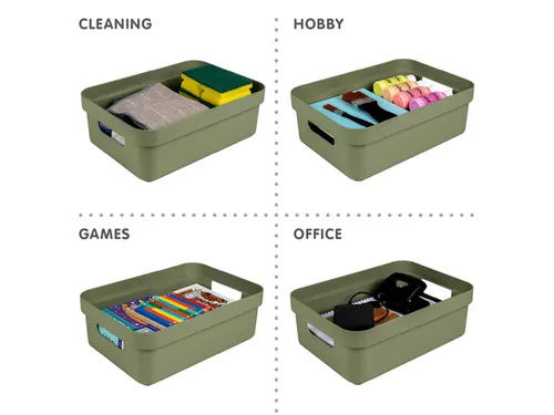 Sigma Home opbergbox 9L donkergroen - 35x24,6x12,2cm