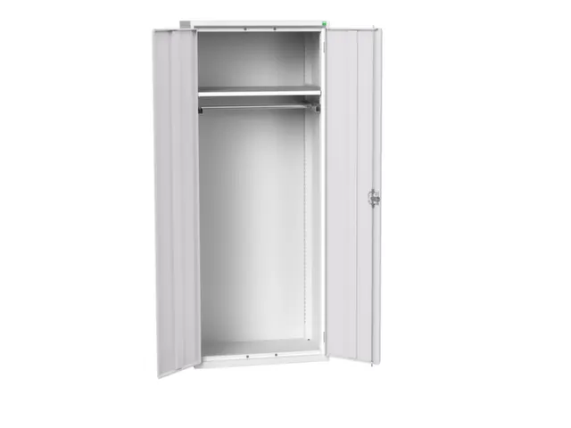 Lockerkast 2000x800x550mm 1 vak, dubbele vleugeldeur, RAL7035