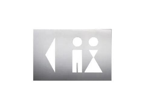 wandbord,wc dames/heren,pijl links,RVS,zelfklevend,HxB 160x235mm