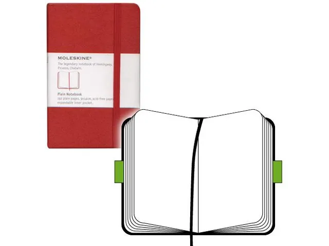 Notitieboek Moleskine large 130x210mm blanco hard cover scarlet red