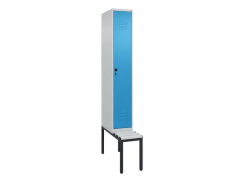 locker met bank,HxBxD 2120x300x815mm,1vak,vak B 300mm,draaigrendel