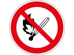 verbodsbord,geen open vlam,sticker,folie,standaard,Ø 315mm