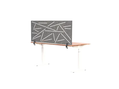 Akoestisch Bureaupaneel met patroon uitsnede 60x160cm Grijs