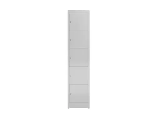Lockerkast 1800x415x500mm 1x5 vakken cilinderslot, sokkel, RAL7035