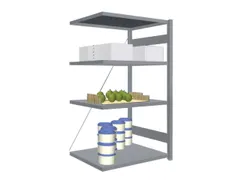 Rvs Inhaakstelling Aanbouw 1750x1010x835mm 4legborden Vaklast 200kg