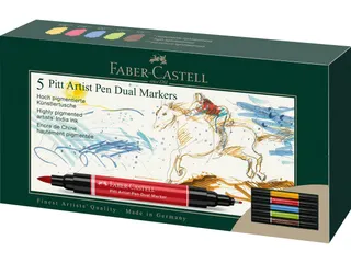Tekenstift Faber-Castell Pitt Artist Pen duo marker etui a 5 stuks - 1
