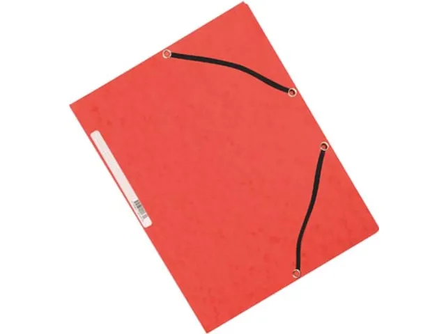 Elastomap A4 Met 3 Kleppen Karton Rood Voor 200 Vel Pak 10 Stuks