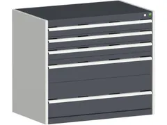 ladekast HxBxD 900x1050x750mm 5laden romp RAL7035 front RAL7016