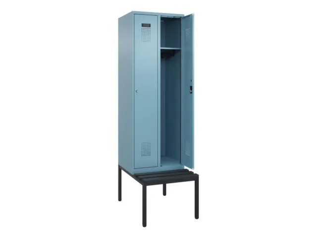 locker met bank,HxBxD 2120x600x815mm,2vak,vak B 300mm,cilinderslot