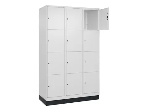 lockerkast,HxBxD 1950x1200x500mm,3x4vakken,vak B 400mm,cil.-slot