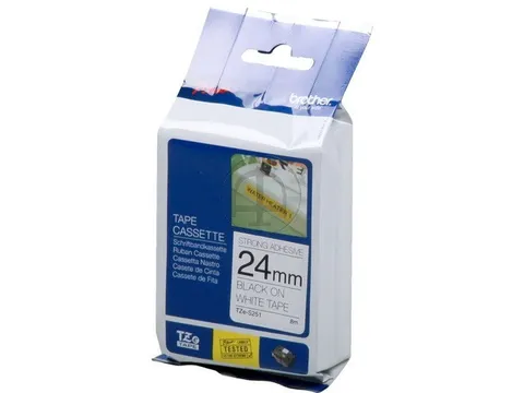 Lettertape Brother Tze-s251 Sterk Klevend 24 Mm Wit/Zwart