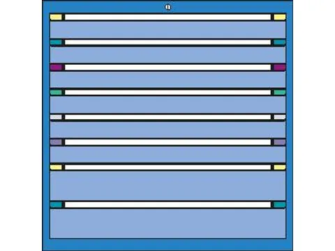 ladekast HxBxD 1000x605x695mm 8laden slot RAL7035 front RAL7035
