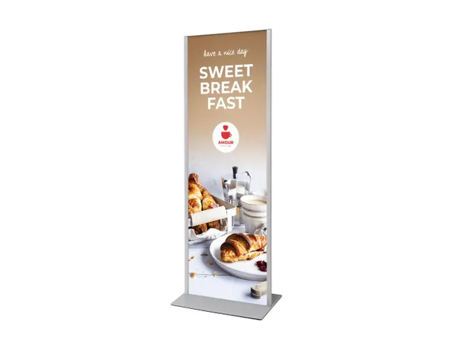 Totem Paneel+ Dubbelzijdige Display 594x1682mm (2xA1) Zilver frame