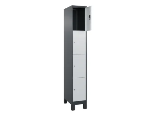lockerkast,HxBxD 1950x300x500mm,1x4vakken,vak B 300mm,cil.-slot,voeten
