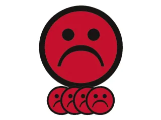 Magneet smiley 25mm emotie bedroefd rood 5 stuks - 3