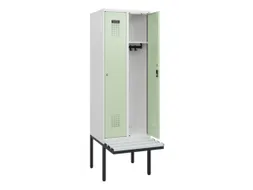 locker met bank,HxBxD 1950x600x815mm,2vak,vak B 300mm,cilinderslot