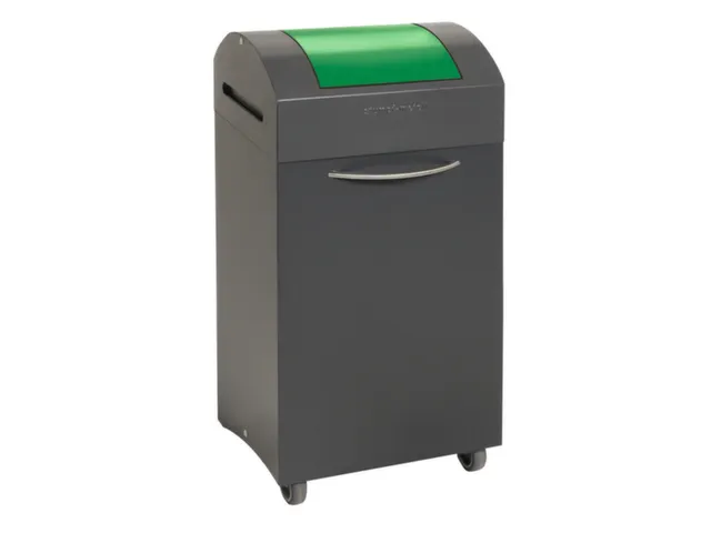 Afvalbak 60 Liter 790x380x320mm Plaatstaal 2 Wielen Klep Groen