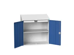 lessenaarkast 1130x1050x550mm 1 legbord en 2 laden RAL7035+RAL5010