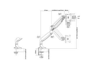 Newstar Monitorarm 1 Scherm 32 Inch Wit Gasveer - 3