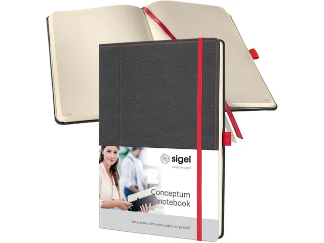 Carnet Conceptum A4 gris-rouge dots 194pag 80gr HC