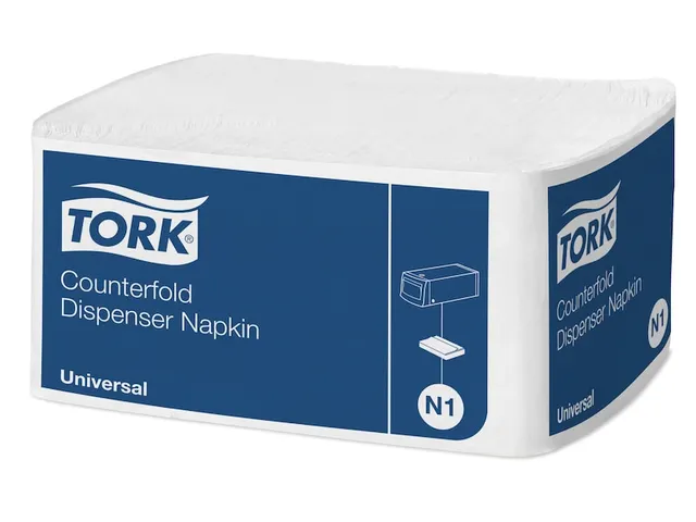 Tork 10935 Dispenserservet 30x33cm 1-laags Counterfold Wit 24x300st