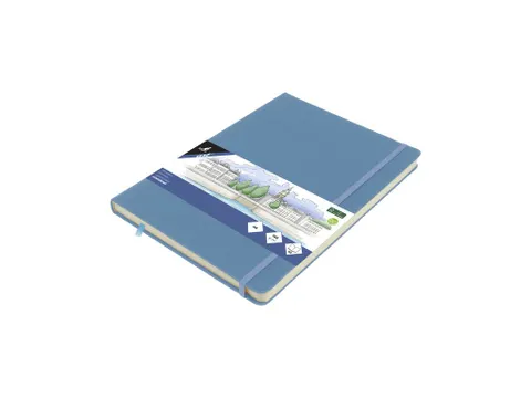 Schetsboek Kangaro A4 sky blue PU HC 80 vel 140gr roomwit met elastiek