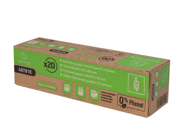 Telrol Exacompta 57mmx18m kern Ø12mm thermisch fenolvrij