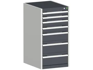 ladekast HxBxD 1000x525x525mm 7laden romp RAL7035 front RAL7016 - 1