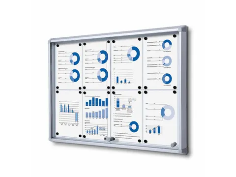 Vitrinekast Mededelingenbord Fire-proof schuifdeuren 8xA4