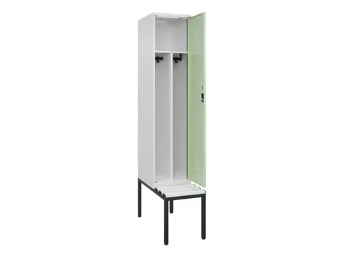 locker met bank,voor scheiding van kleding,HxBxD 2120x400x815mm,1vak