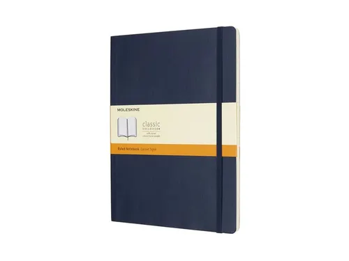 Notitieboek Moleskine XL 190x250mm lijn soft cover sapphire blue