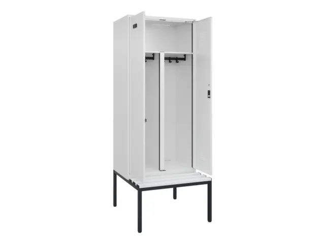 PBM-locker met bank,HxBxD 2120x800x815mm,2vak,vak B 400mm