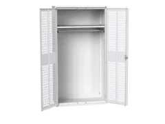 Lockerkast 2000x1050x550mm 1 vak, dubbele ventilatiedeur, RAL7035
