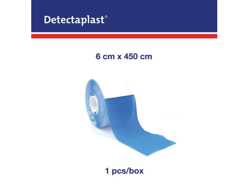 Detectaplast Zelfklevend schuimverband 6cm x 4,5mtr, blauw