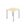 bureau,HxBxD 680-820x800x800mm,blad esdoorn,4voeten zilverkleurig