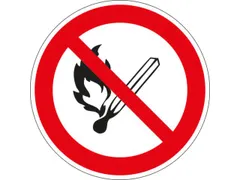 verbodsbord,geen open vlam,sticker,folie,lang nalichtend,Ø 200mm